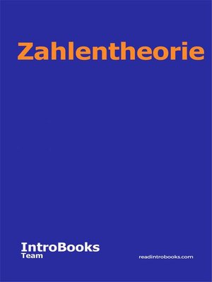 cover image of Zahlentheorie